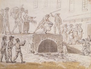 Büste von Marat in einen Abwasserkanal geworfen, 5. Februar 1795