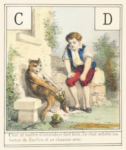 C D: Katze und Herrchen verstehen sich sehr gut, die Katze knospt Bastien