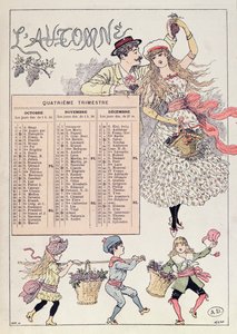 Kalender für den Herbst 1886, ca. 1885