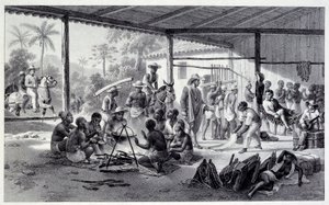 Lager der Schwarzen in Brasilien. Gravur aus dem 19. Jahrhundert
