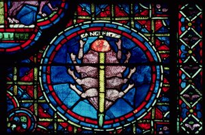 Krebs (aus dem Tierkreisfenster) von French School