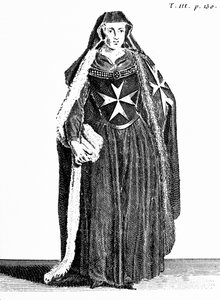 Kanonissin des Ordens des Heiligen Johannes von Jerusalem während der Rhodos-Periode, Illustration aus 