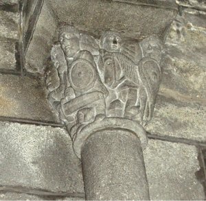 Kapitel mit Darstellung lokaler Ritter, die gegen Mauren kämpfen von French School