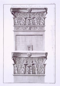 Kapitäle vom Tempel in der Nähe der römischen Bäder, Nîmes von French School