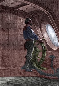 Kapitän Nemo am Steuer der Nautilus, aus 