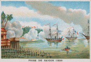 Eroberung von Saigon durch die Franzosen, 1859 von French School