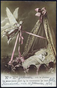 Karte zur Ankündigung der Geburt eines Babys, 11. Januar 1915