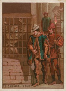 Kardinal Jean La Balue im Gefängnis 1469 von French School