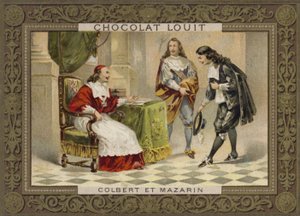 Kardinal Mazarin und Jean-Baptiste Colbert, französische Staatsmänner, 17. Jahrhundert