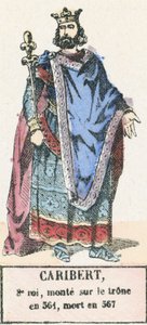 Caribert, 8. König, bestieg den Thron 561, gestorben 567 (kolorierte Gravur) von French School