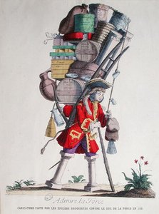 Karikatur von Henri Jacques Nompar de Caumont (1675-1726), 5. Duc de la Force, erstellt von den 