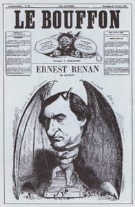 Karikatur des französischen Philosophen Ernest Renan von French School