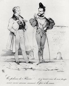 Karikatur der romantischen Dramen zur Zeit von Hernani von Victor Hugo (1829) von French School