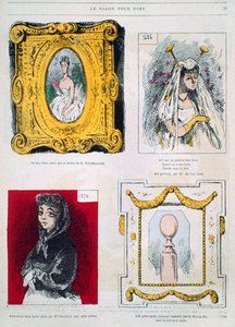 Karikaturen von Malern, Franz Xavier Winterhalter, Glaize Fils, Illustration aus Le Salon pour Rire von French School