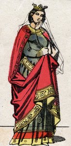Karolingische Dynastie: Porträt von Adelheid von Friaul (oder Aelis, ca. 850-901), Königin der Franken, Ehefrau von Ludwig II. der Stammler (846-879). Epinal-Bild Ende des 19. Jahrhunderts. Private Sammlung. von French School