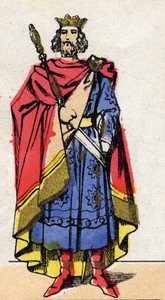 Karolingische Dynastie: Porträt von Lothaire (941-986), König der Franken von 954 bis 986. Epinal-Bildgebung aus dem späten 19. Jahrhundert. Private Sammlung. von French School
