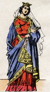 Karolingische Dynastie: Porträt von Richarde von Schwaben, Königin der Franken, Ehefrau von Karl III. dem Dicken von French School