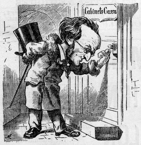 Karikatur des deutschen Komponisten Richard Wagner (1813-1883) von French School