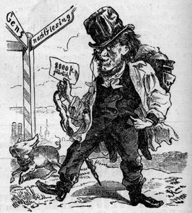 Karikatur des deutschen Komponisten Richard Wagner (1813-1883) von French School