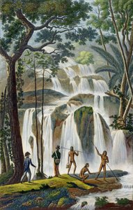 Kaskade von Port Praslin, Neuirland, aus Voyage autour du Monde, ausgeführt im Auftrag des Königs auf der Korvette Seiner Majestät, La Coquille, in den Jahren 1822, 1823, 1824 und 1825, von Louis Isidore Dup