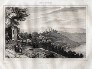 Castel Gandolfo - Gravur aus „Picturesque Italy“ von M. de Norvins, Ch. Nodier 1834-1836 von French School