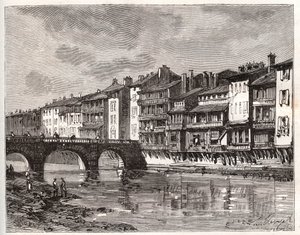 Castres - Languedoc-Roussillon-Midi-Pyrenees - Gravur in „La France illustree: geography, history, statistical administration“ von V.-A. Malt-Brown. 1884 von French School