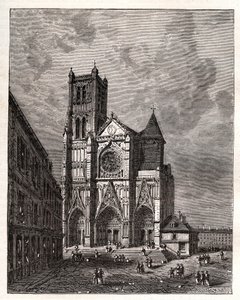 Kathedrale Saint-Etienne de Meaux - Seine-et-Marne - Gravur in „La France illustree: geographie, histoire, administration statistique“ von V.A. Malt-Brown. 1884