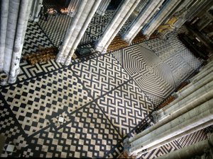 Kathedrale von Amiens: Labyrinth auf dem Boden (Somme 80) von French School