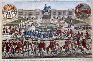 Zeremonie zur Verkündung des Friedens (Ende des Siebenjährigen Krieges), Place Louis XV