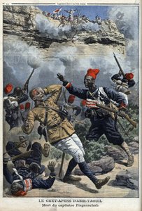 Tschad, Hinterhalt bei Abir Taouil (Abir-Taouil), Tod von Hauptmann Fiegenschuh, Illustration aus 
