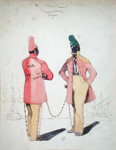 Gefesselte Sträflinge in Brest