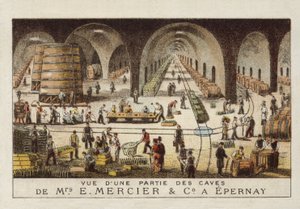 Champagnerkeller von E Mercier & Co, Epernay, Frankreich von French School