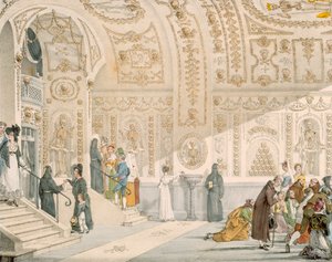 Kapelle der Toten, graviert von Villain, veröffentlicht 1820