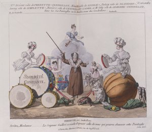 Charaktere aus einer Farce Die sechs Pantoffeln oder Rendez-vous der Aschenputtel, ca. 1810 von French School