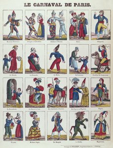 Figuren des Pariser Karnevals, ca. 1840 von French School