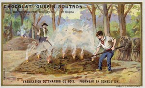 Holzkohleherstellung von French School