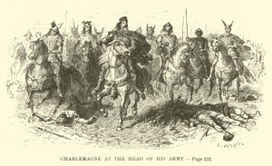 Karl der Große an der Spitze seiner Armee