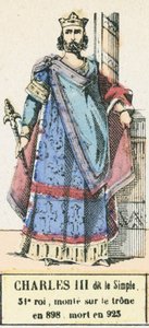 Karl III der Einfältige, 31. König, bestieg den Thron 898, gestorben 923 von French School