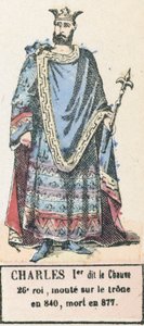 Karl der Kahle, 26. König, bestieg den Thron 840, gestorben 877 von French School