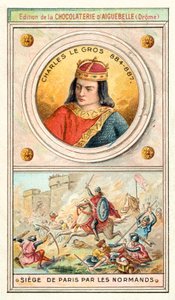 Karl der Dicke und die Belagerung von Paris durch die Wikinger, 885-886 von French School