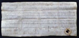 Urkunde, unterzeichnet von Hugues I. Capet (941-996), König von Frankreich, 988
