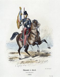Jäger zu Pferd: Standartenträger im Jahr 1854 - in „Histoire de l