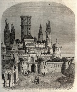 Schloss Montlhery - Festung in der Gemeinde Montlhery, im alten Land Hurepoix - Gravur in „Histoire de France“ von Victor Duruy (1811-1894) - 1882.