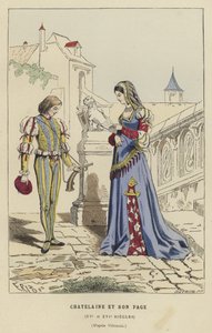 Schlossherrin und ihr Page, 15. oder 16. Jahrhundert von French School
