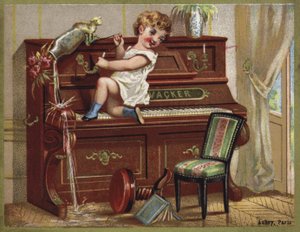 Kind spielt Klavier von French School
