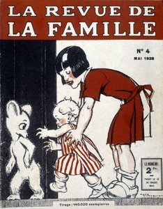 Kinder und Pooh. Titelblatt der "La revue de la famille" vom Mai 1928. von French School
