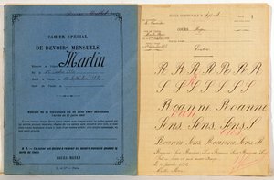 Übungsheft eines Kindes aus der Schule in Epineuil, 1892 von French School