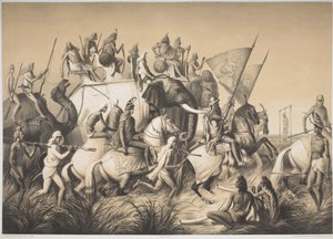Chir Singh, Maharaja der Sikhs mit dem König von Punjab und seinem Gefolge aus 