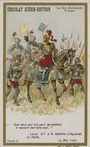 Chocolat Guerin-Boutron Handelskarte, Serie Historische Worte von French School