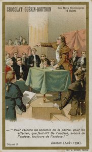 Chocolat Guerin-Boutron Handelskarte, Serie Historische Worte von French School